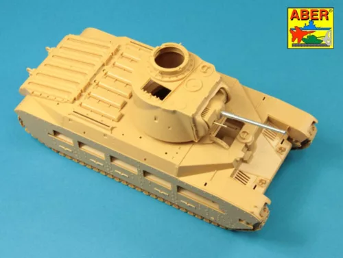 Aber Models Late barrel for Valentine Mk.II to VII or Matilda Mk.III/IV with Besa MG barrel - VII vagy Matilda Mk.III/IV Besa MG lövegcső – késői lövegcső