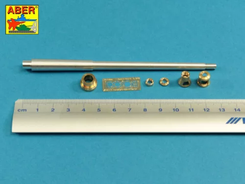 Aber Models 10,5cm KwK L/70 barrel with double baffle muzzle brake for German Pz.Kpfw. VII Löwe - német Pz.Kpfw. VII Löwe – 10,5 cm-es KwK L/70 kétkamrás lövegcső – csőszájfékkel
