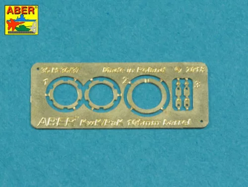 Aber Models 10,5cm KwK L/70 barrel with double baffle muzzle brake for German Pz.Kpfw. VII Löwe - német Pz.Kpfw. VII Löwe – 10,5 cm-es KwK L/70 kétkamrás lövegcső – csőszájfékkel