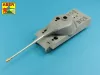Aber Models 10,5cm KwK L/70 barrel with double baffle muzzle brake for German Pz.Kpfw. VII Löwe - német Pz.Kpfw. VII Löwe – 10,5 cm-es KwK L/70 kétkamrás lövegcső – csőszájfékkel
