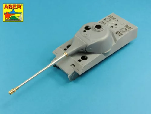 Aber Models 10,5cm KwK L/70 barrel with double baffle muzzle brake for German Pz.Kpfw. VII Löwe - német Pz.Kpfw. VII Löwe – 10,5 cm-es KwK L/70 kétkamrás lövegcső – csőszájfékkel