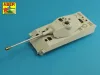 Aber Models német 8,8 cm-es KwK 43/3 L/71 egyrészes lövegcső – korai Tiger II Porsche toronyhoz