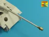 Aber Models német 8,8 cm-es KwK 43/3 L/71 egyrészes lövegcső – korai Tiger II Porsche toronyhoz