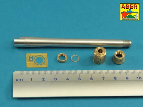 Aber Models 150mm Barrel with muzzle brake for German E-100 Heavy Tank Krupp Turret - német E-100 nehéz harckocsi Krupp torony – 150 mm-es csőszájfékkel szerelt lövegcső