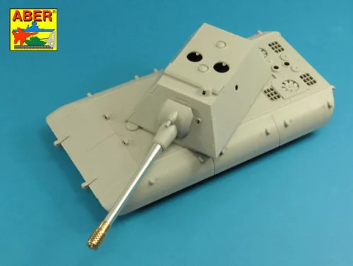 Aber Models 150mm Barrel with muzzle brake for German E-100 Heavy Tank Krupp Turret - német E-100 nehéz harckocsi Krupp torony – 150 mm-es csőszájfékkel szerelt lövegcső