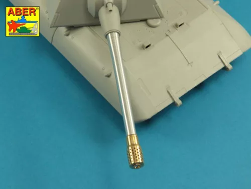 Aber Models 150mm Barrel with muzzle brake for German E-100 Heavy Tank Krupp Turret - német E-100 nehéz harckocsi Krupp torony – 150 mm-es csőszájfékkel szerelt lövegcső