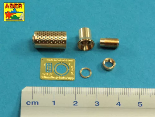 Aber Models Muzzle brake fit to barrel for Krupp 12,8cm PAK 44 Anti-Tank Gun (Trumpeter) - Krupp 12,8 cm-es PaK 44 páncéltörő löveg – csőszájfék és lövegcső