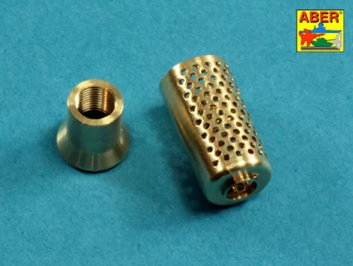 Aber Models Muzzle brake fit to barrel for Krupp 12,8cm PAK 44 Anti-Tank Gun (Trumpeter) - Krupp 12,8 cm-es PaK 44 páncéltörő löveg – csőszájfék és lövegcső