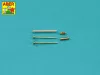 Aber Models Armament for French Light Armored Car AML-60-7, barrel for 7.62mm Machine guns x 2 pcs. 90mm mortar - francia AML-60-7 könnyű páncélautó – 2 db 7,62 mm-es géppuskacső és 90 mm-es aknavetőcső