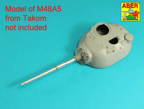 Aber Models 105 mm M-68 barrel with thermal shroud for M48A5 Tank - 105 mm-es M68 lövegcső hővédő köpennyel – M48A5 harckocsihoz