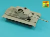 Aber Models 90 mm-es M36 harckocsi-lövegcső hengeres csőszájfékkel, lövegpajzsburkolat nélkül – M47 Pattonhoz
