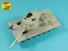 Aber Models 90 mm-es M36 harckocsi-lövegcső hengeres csőszájfékkel és lövegpajzsburkolattal – M47 Pattonhoz