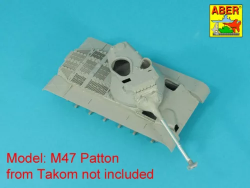 Aber Models 90 mm-es M36 harckocsi-lövegcső T alakú csőszájfékkel és lövegpajzsburkolattal – M47/M48A1 Pattonhoz