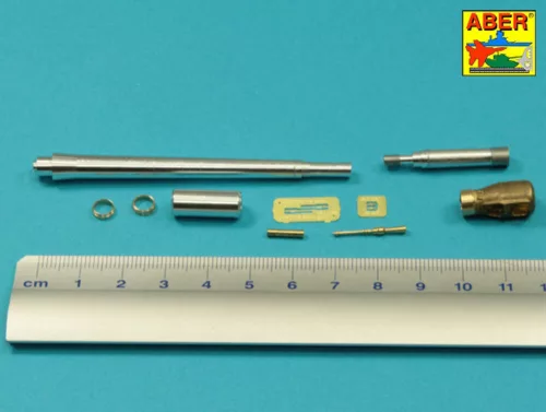 Aber Models Armament for Soviet SU-122-54: 1x122 mm D-49 gun barrel, 1x14,5 mm KPVT - fegyverzetkészlet: 122 mm-es D-49 lövegcső és 14,5 mm-es KPVT géppuskacső