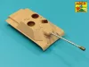 Aber Models Armament for Soviet SU-122-54: 1x122 mm D-49 gun barrel, 1x14,5 mm KPVT - fegyverzetkészlet: 122 mm-es D-49 lövegcső és 14,5 mm-es KPVT géppuskacső
