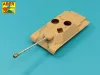 Aber Models Armament for Soviet SU-122-54: 1x122 mm D-49 gun barrel, 1x14,5 mm KPVT - fegyverzetkészlet: 122 mm-es D-49 lövegcső és 14,5 mm-es KPVT géppuskacső
