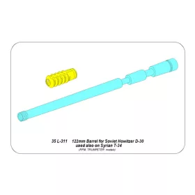   Aber Models 122mm Barrel for Soviet Howitzer D-30 used also on Syrian T-34 - szovjet 122 mm-es D-30 tarackcső – a szíriai T-34 változatokon is használt kivitel