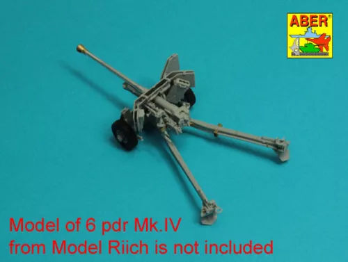 Aber Models Barrel for 6 pdr Mk.IV (57mm) A/T Gun with ball muzzle brake - lövegcső