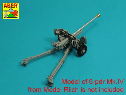 Aber Models Barrel for 6 pdr Mk.IV (57mm) A/T Gun with ball muzzle brake - lövegcső