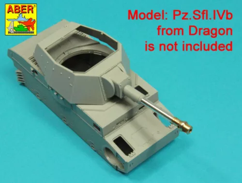 Aber Models Germ. 10,5 cm L/28 Barrel for Pz.Sfl.IVb or Heuschrecke Ivb - Pz.Sfl.IVb vagy Heuschrecke Ivb – német. 10,5 cm-es L/28 lövegcső