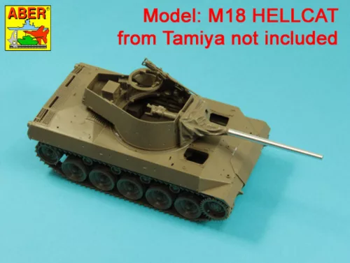 Aber Models 76mm M1A1 Barrel for M18 Helcat U.S. Tank Destroyer - amerikai M18 Hellcat páncélvadász – 76 mm-es M1A1 lövegcső