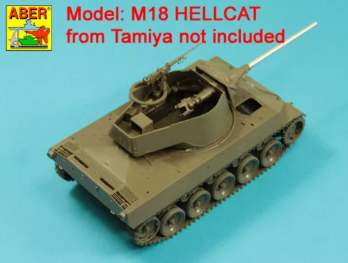 Aber Models 76mm M1A1 Barrel for M18 Helcat U.S. Tank Destroyer - amerikai M18 Hellcat páncélvadász – 76 mm-es M1A1 lövegcső