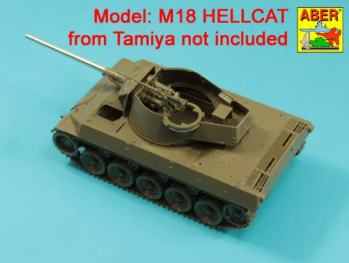 Aber Models 76mm M1A1 Barrel for M18 Helcat U.S. Tank Destroyer - amerikai M18 Hellcat páncélvadász – 76 mm-es M1A1 lövegcső