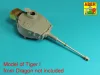 Aber Models Tiger I Ausf.E 88mm Barrel without muzzle brake - 88 mm-es, csőszájfék nélküli lövegcső