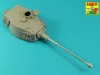 Aber Models King Tiger , Ausf.B 88mm Barrel without muzzle brake - King Tiger, Ausf.B 88 mm-es lövegcső – csőszájfék