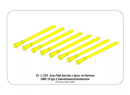 Aber Models 2cm 8 barrels to SMK 18 typ 2 Salvehmaschinenkanone - 2 cm-es 8 lövegcső – SMK 18 typ 2 Salvehmaschinenkanone