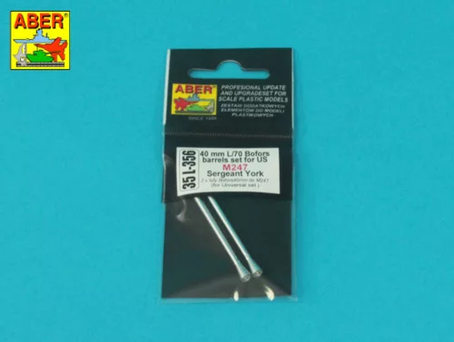 Aber Models 40 mm L/70 Bofors barrels set for U.S. M247 Sergeant York - amerikai M247 Sergeant York – 40 mm-es L/70 Bofors gépágyúcső-készlet