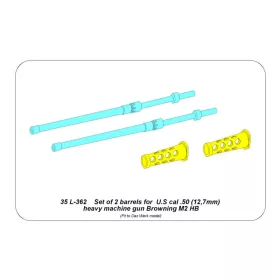   Aber Models Set of 2 barrels for U.S cal .50 Browning M2 HB - amerikai .50-es Browning M2 HB géppuskacsövek – 2 db