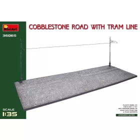   MiniArt Cobblestone Road w/Tram Line (Injection Mold) – 1:35 dioráma-kiegészítő