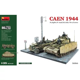   MiniArt Caen 1944: Pz.Kpfw.IV Ausf.H & Kfz.70 w/Crews. Big Set – 1:35 dioráma makett