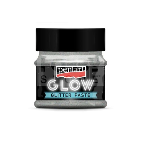 Pentart Glow glitterpaszta 50 ml ezüst 36087