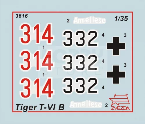 Zvezda PZ.KPFW.VI TIGER II. AUSF. B. makett 1:35 (3616Z)