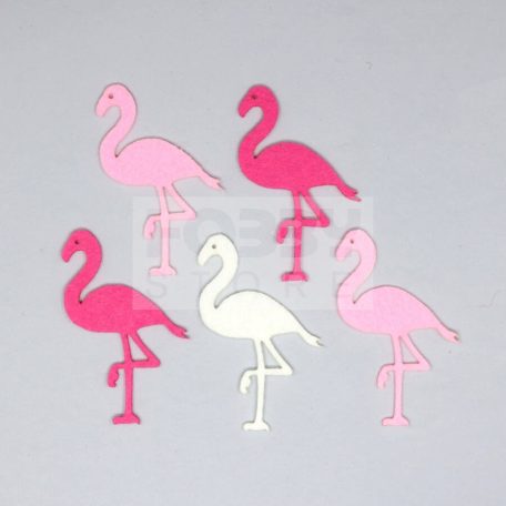 Filcfigura - Flamingó  (5 db/cs), vegyes színben 36348