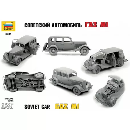 Zvezda GAZ M1 Soviet Staff Car makett 1:35 (3634Z)
