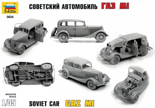Zvezda GAZ M1 Soviet Staff Car makett 1:35 (3634Z)