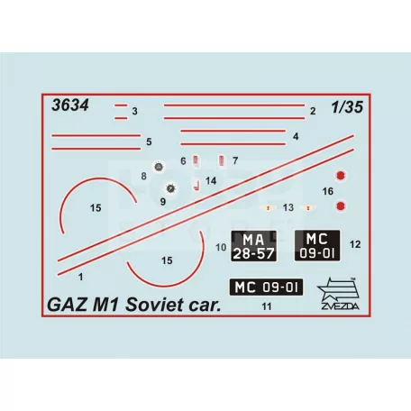 Zvezda GAZ M1 Soviet Staff Car makett 1:35 (3634Z)