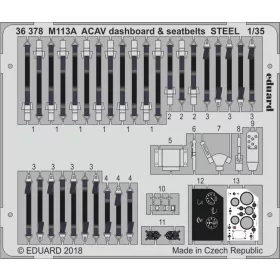   Eduard Accessories M113A ACAV dashboard & seatbelts STEEL for AFV Club - műszerfal és acél fotómaratott biztonsági övek