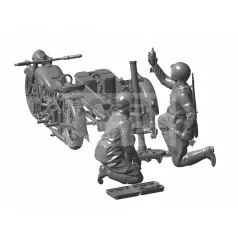   Zvezda Soviet Motorcycle M-72 with Mortar makett 1:35 (3651Z)