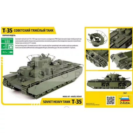 Zvezda T-35 Heavy Soviet Tank Military makett 1:35 (3667Z)
