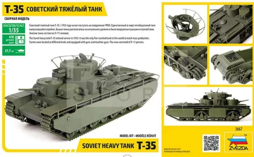 Zvezda T-35 Heavy Soviet Tank Military makett 1:35 (3667Z)