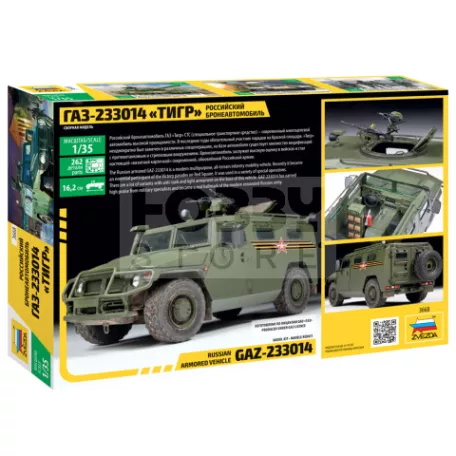 Zvezda Russian Armored Vehicle GAZ Tiger makett 1:35 (3668Z)