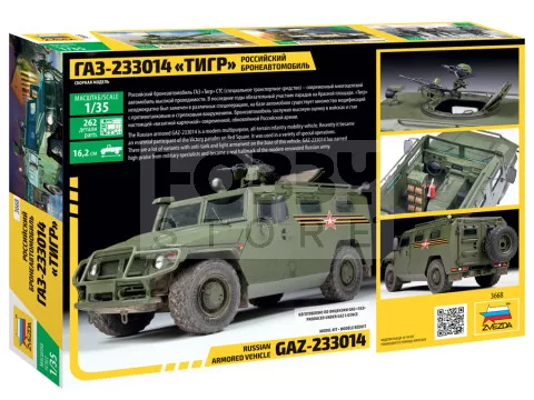 Zvezda Russian Armored Vehicle GAZ Tiger makett 1:35 (3668Z)