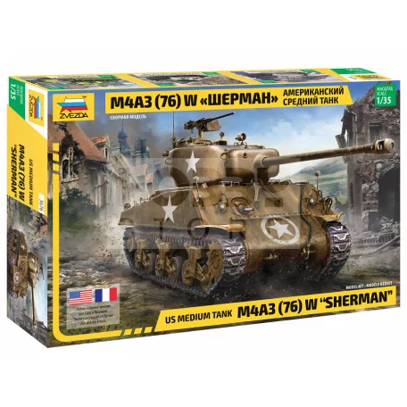 Zvezda M4 A3 (76mm) Sherman Tank makett 1:35 (3676Z)
