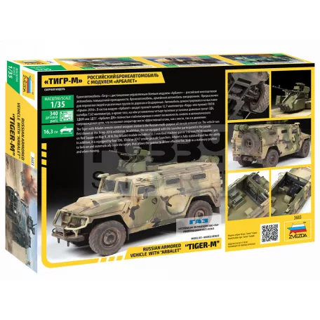 Zvezda GAZ Tiger w/Arbalet makett 1:35 (3683Z)
