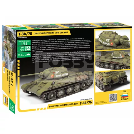 Zvezda T-34/76 mod.1942 makett 1:35 (3686Z)
