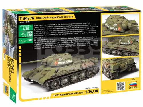 Zvezda T-34/76 mod.1942 makett 1:35 (3686Z)